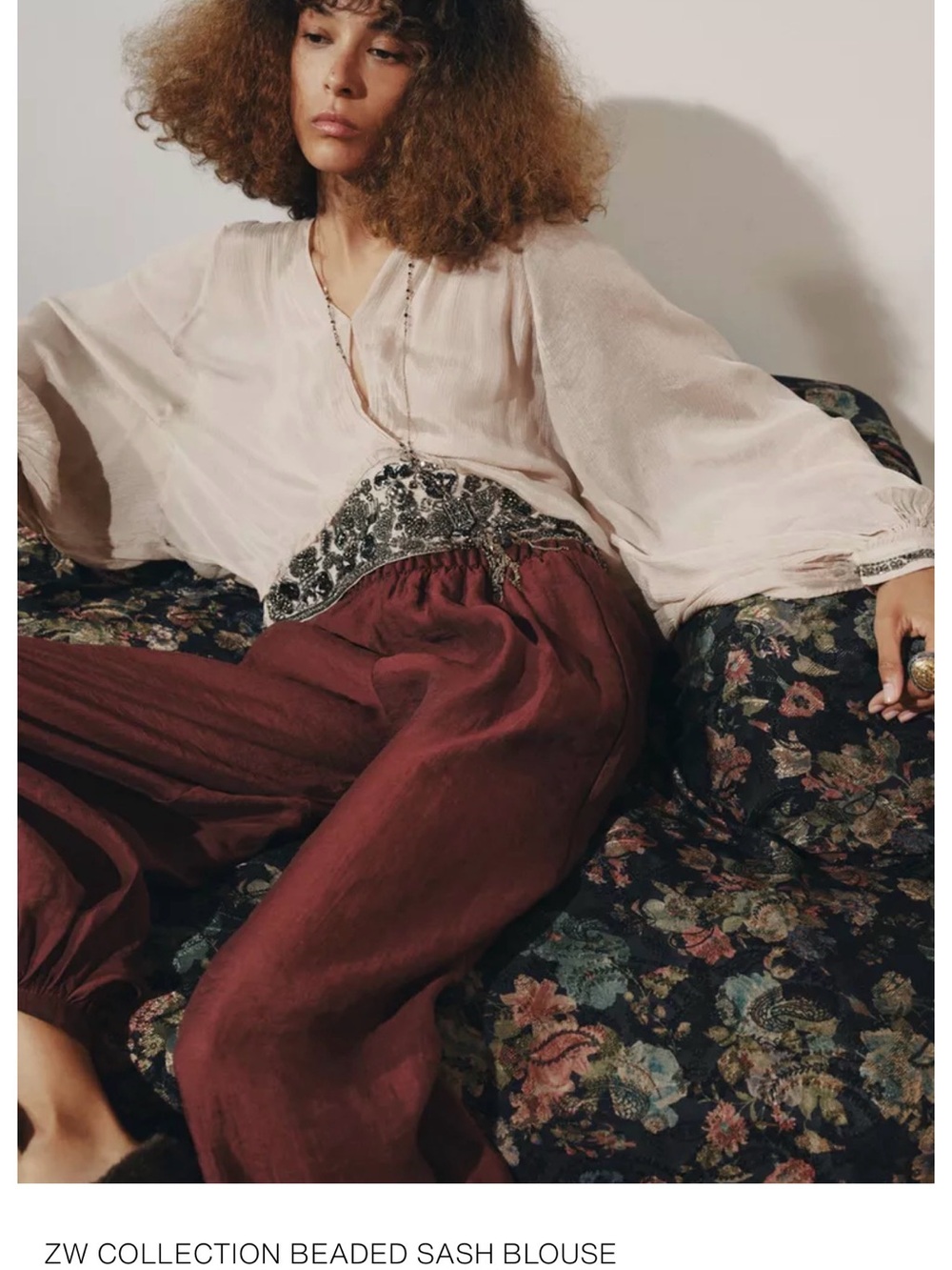 Zara Burgundy Track Joggers